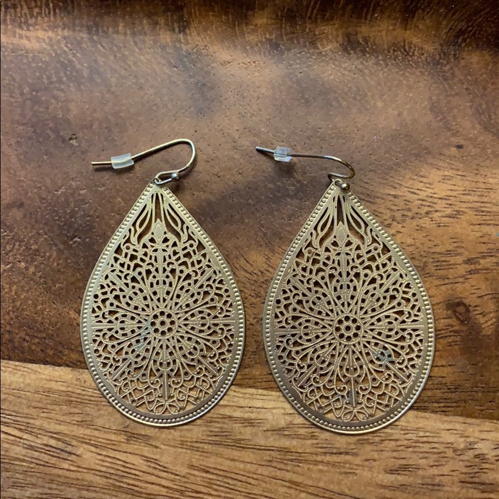 Boho gold earrings